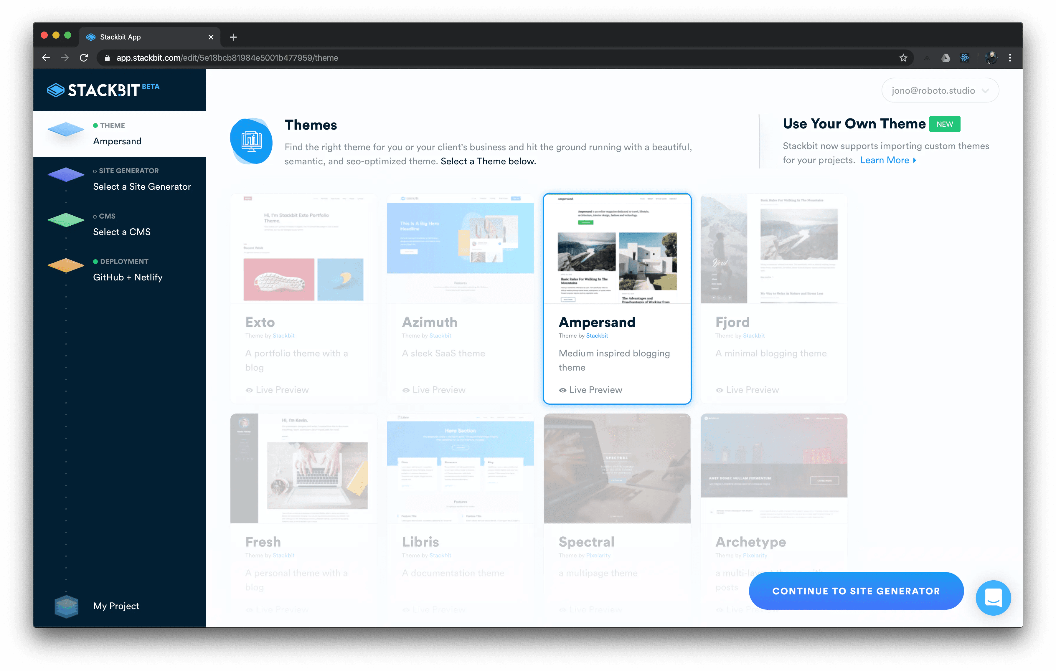 Choosing a theme