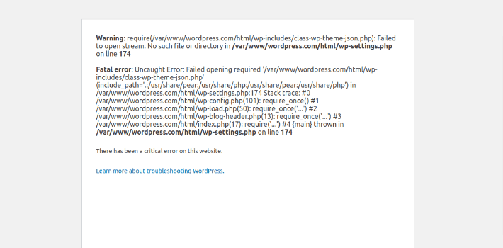 It's a WordPress Error, it's the one that always comes up when you change the theme and it all goes to hell